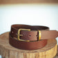 The Real McCaul Leathergoods Belts Plain 32mm Belt - Cognac Australian Made Australian Owned Solid Leather Men's Belt - Handmade in Australia - Brass Buckle