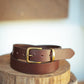 The Real McCaul Leathergoods Belts Plain 32mm Belt - Cognac Australian Made Australian Owned Solid Leather Men's Belt - Handmade in Australia - Brass Buckle