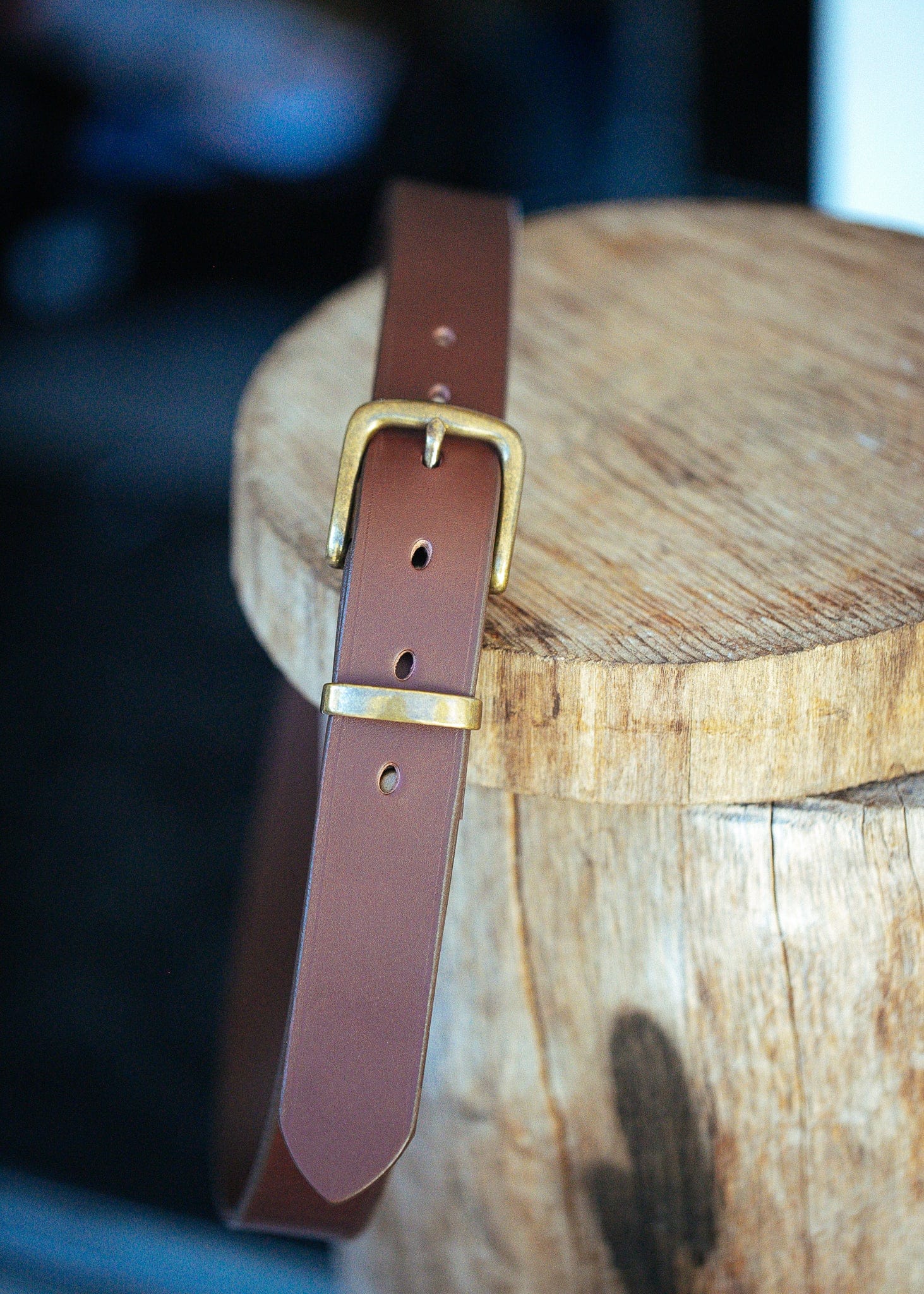 The Real McCaul Leathergoods Belts Plain 32mm Belt - Cognac Australian Made Australian Owned Solid Leather Men's Belt - Handmade in Australia - Brass Buckle