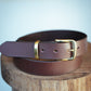 The Real McCaul Leathergoods Belts Plain 32mm Belt - Cognac Australian Made Australian Owned Solid Leather Men's Belt - Handmade in Australia - Brass Buckle