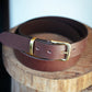 The Real McCaul Leathergoods Belts Plain 32mm Belt - Cognac Australian Made Australian Owned Solid Leather Men's Belt - Handmade in Australia - Brass Buckle