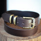 The Real McCaul Leathergoods Belts Plain 35mm Belt - Double Keeper - Dark Brown Australian Made Australian Owned Genuine Cowhide Leather Belt - Handmade in Australia