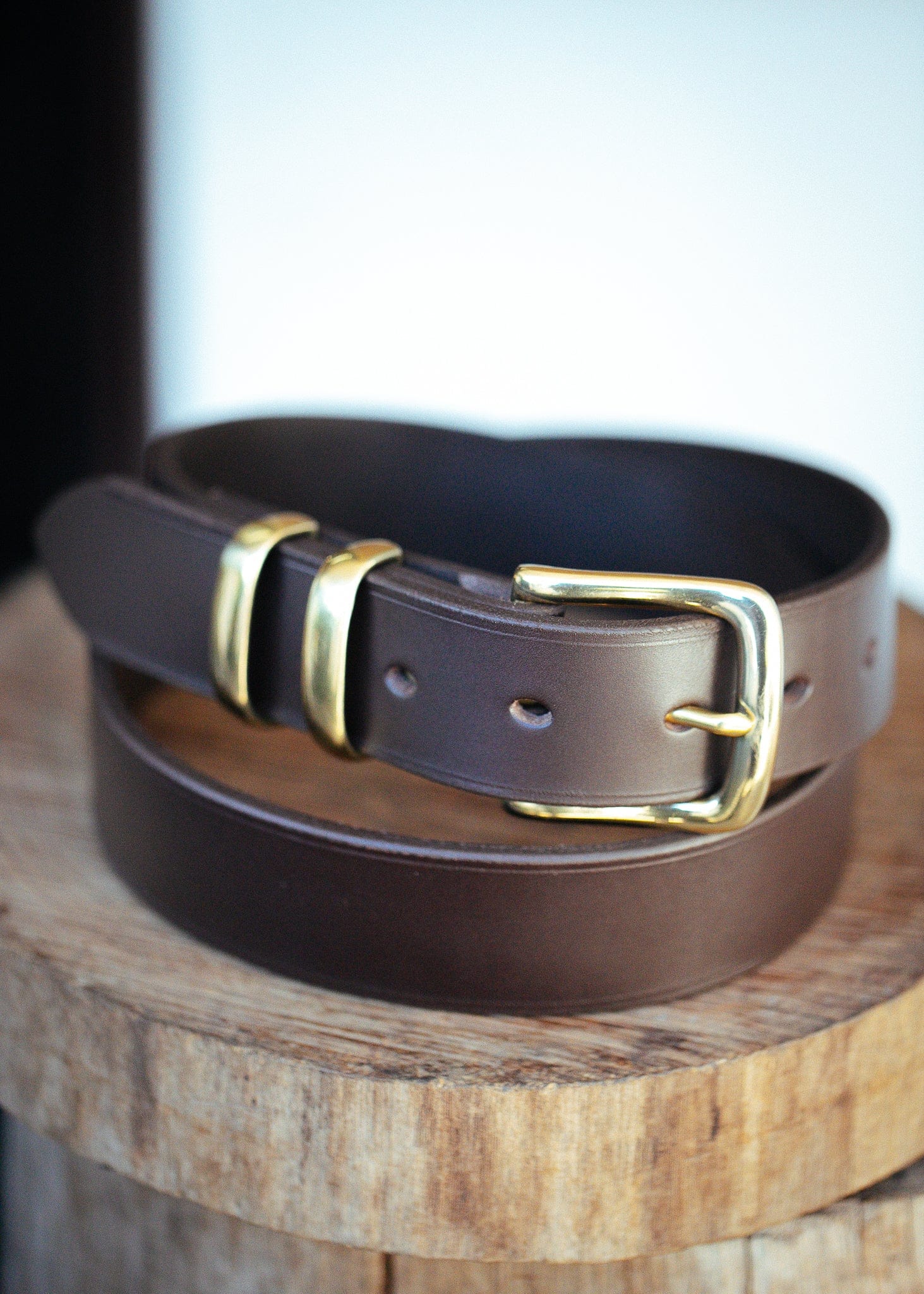 The Real McCaul Leathergoods Belts Plain 35mm Belt - Double Keeper - Dark Brown Australian Made Australian Owned Genuine Cowhide Leather Belt - Handmade in Australia