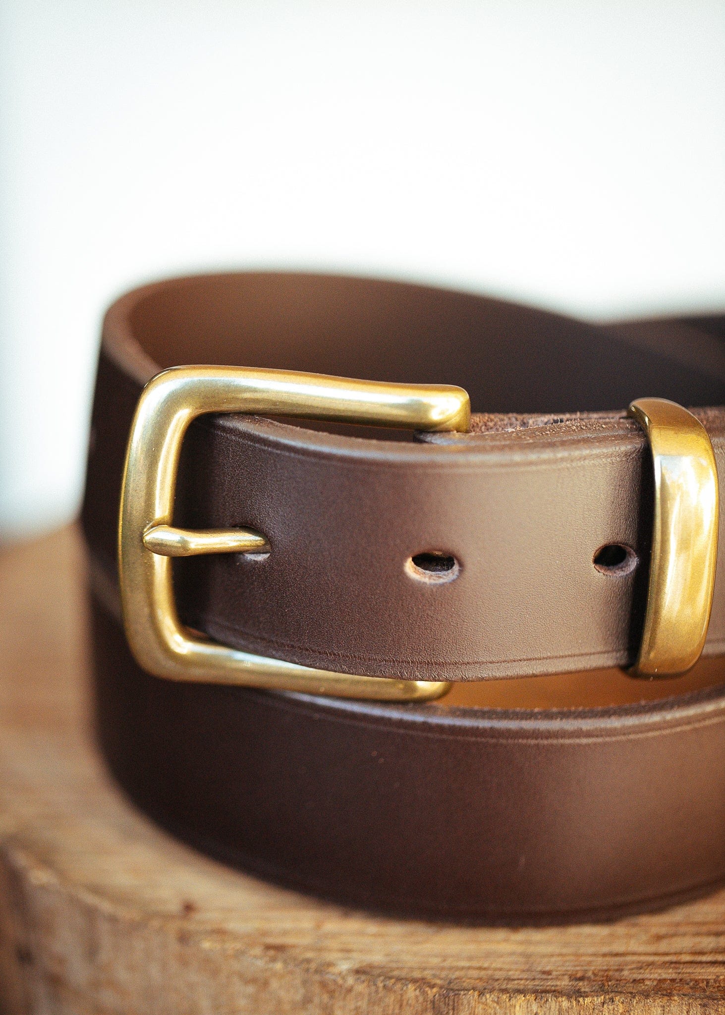 The Real McCaul Leathergoods Belts Plain 35mm Belt - Double Keeper - Dark Brown Australian Made Australian Owned Genuine Cowhide Leather Belt - Handmade in Australia