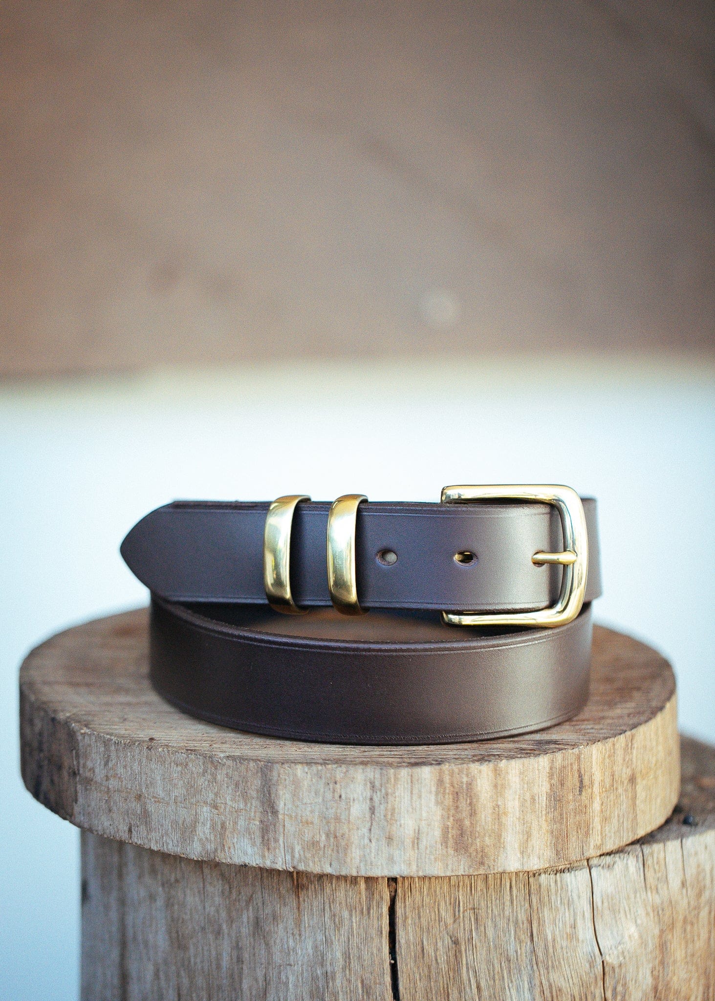 The Real McCaul Leathergoods Belts Plain 35mm Belt - Double Keeper - Dark Brown Australian Made Australian Owned Genuine Cowhide Leather Belt - Handmade in Australia