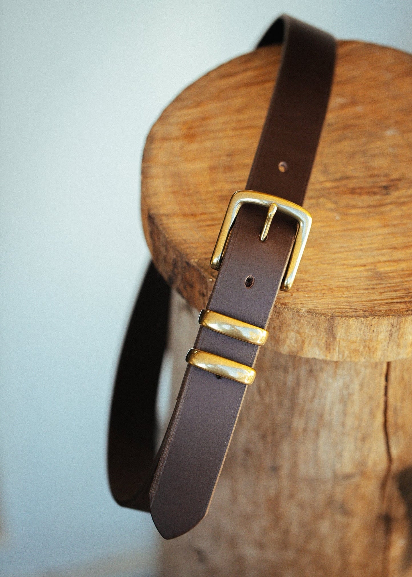 The Real McCaul Leathergoods Belts Plain 35mm Belt - Double Keeper - Dark Brown Australian Made Australian Owned Genuine Cowhide Leather Belt - Handmade in Australia