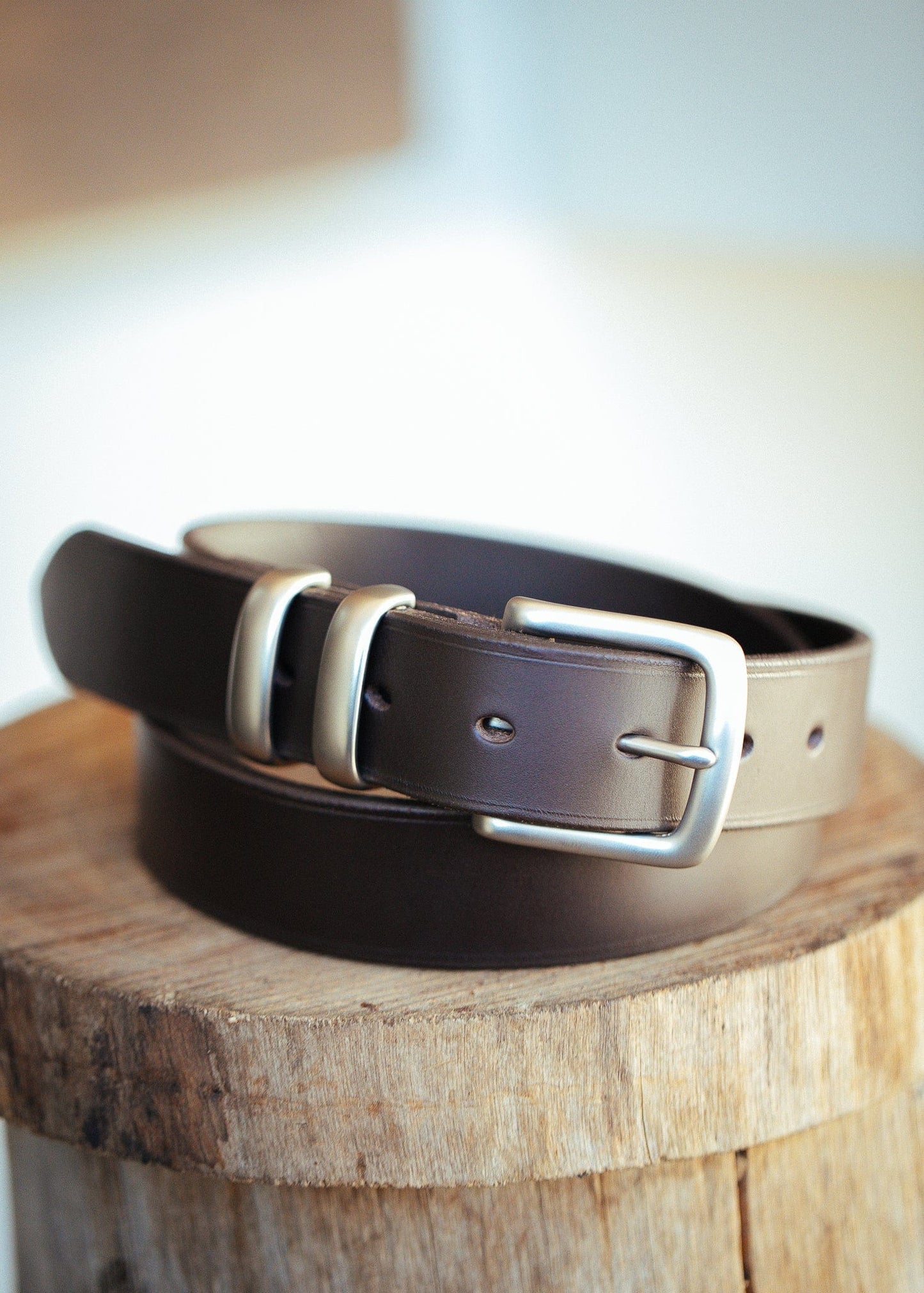 The Real McCaul Leathergoods Belts Plain 35mm Belt - Double Keeper - Dark Brown Australian Made Australian Owned Genuine Cowhide Leather Belt - Handmade in Australia