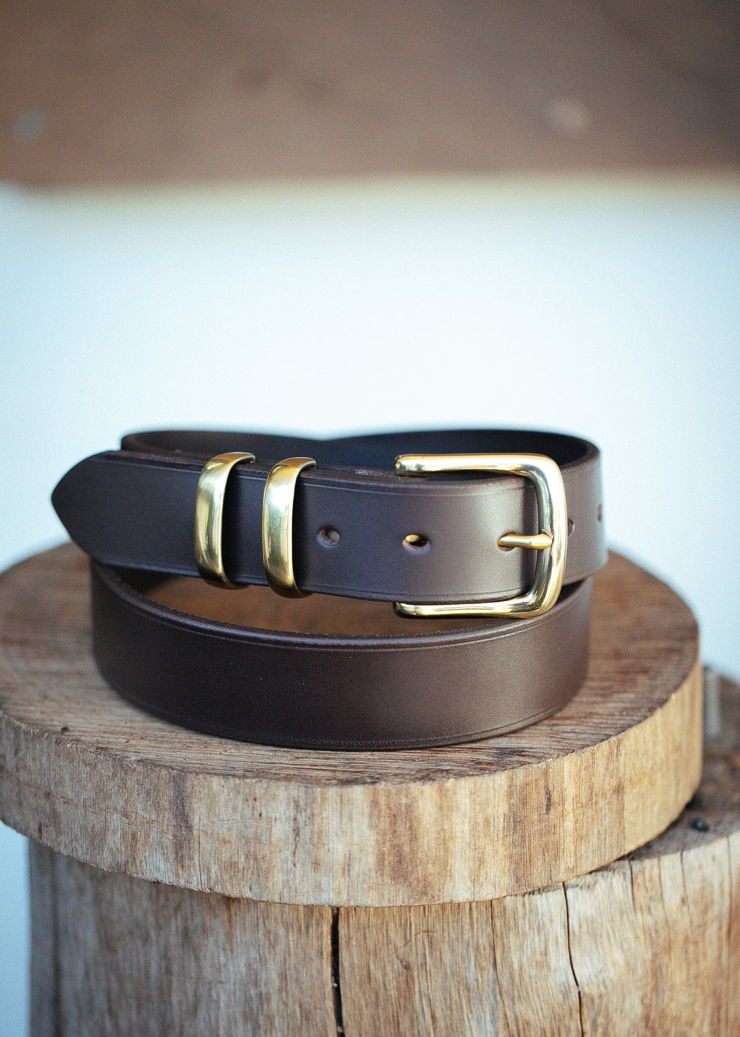 The Real McCaul Leathergoods Belts Plain 35mm Belt - Double Keeper - Dark Brown Australian Made Australian Owned Genuine Cowhide Leather Belt - Handmade in Australia