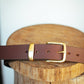 The Real McCaul Leathergoods Belts Plain 38mm Belt - Cognac Australian Made Australian Owned Solid Leather Men's Belt - Handmade in Australia - Black - Brass Buckle