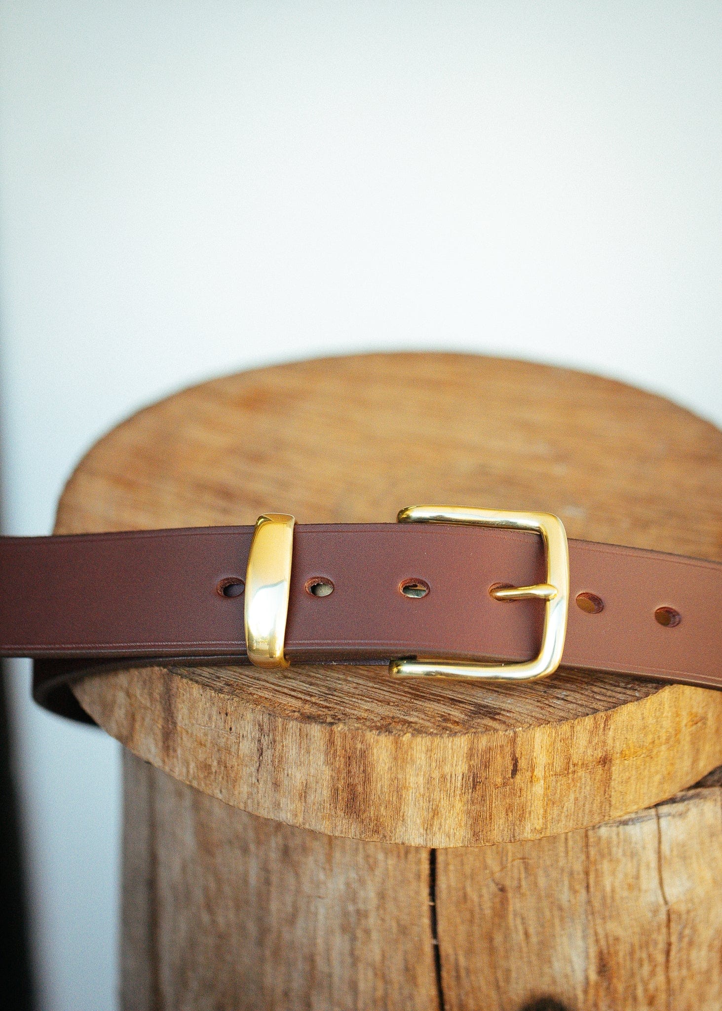 The Real McCaul Leathergoods Belts Plain 38mm Belt - Cognac Australian Made Australian Owned Solid Leather Men's Belt - Handmade in Australia - Black - Brass Buckle