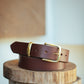 The Real McCaul Leathergoods Belts Plain 38mm Belt - Cognac Australian Made Australian Owned Solid Leather Men's Belt - Handmade in Australia - Black - Brass Buckle