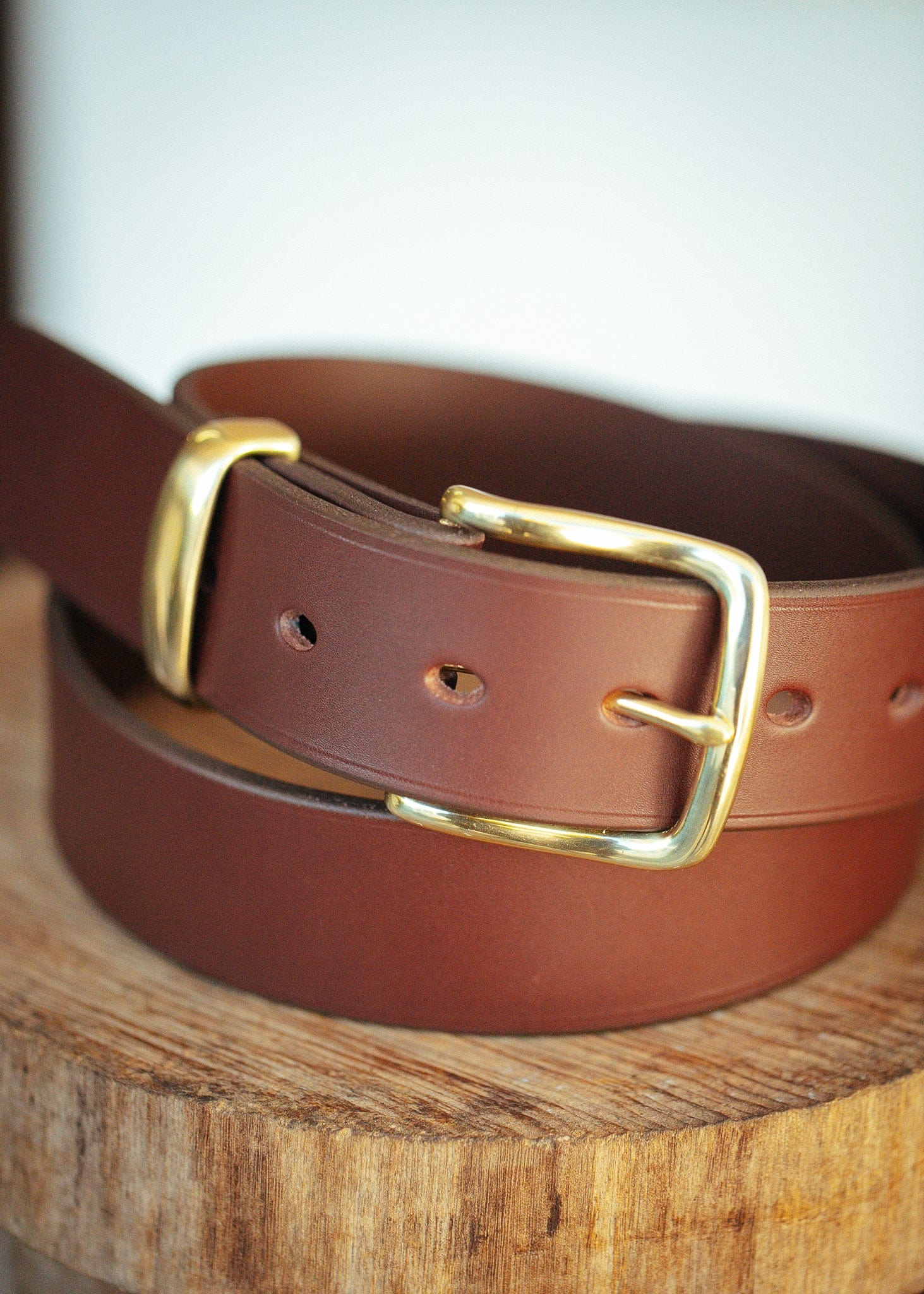 The Real McCaul Leathergoods Belts Plain 38mm Belt - Cognac Australian Made Australian Owned Solid Leather Men's Belt - Handmade in Australia - Black - Brass Buckle