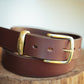 The Real McCaul Leathergoods Belts Plain 38mm Belt - Cognac Australian Made Australian Owned Solid Leather Men's Belt - Handmade in Australia - Black - Brass Buckle