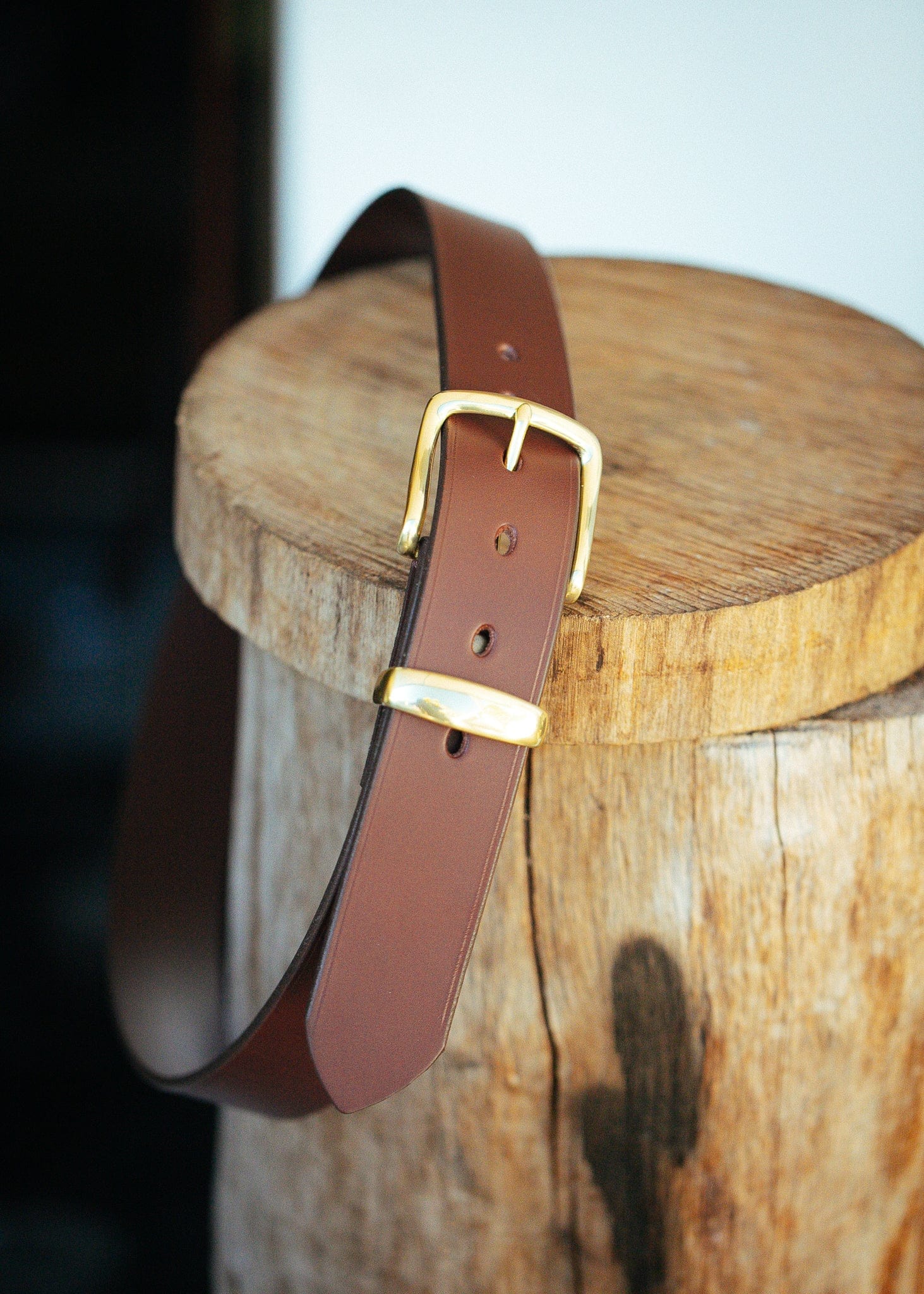 The Real McCaul Leathergoods Belts Plain 38mm Belt - Cognac Australian Made Australian Owned Solid Leather Men's Belt - Handmade in Australia - Black - Brass Buckle