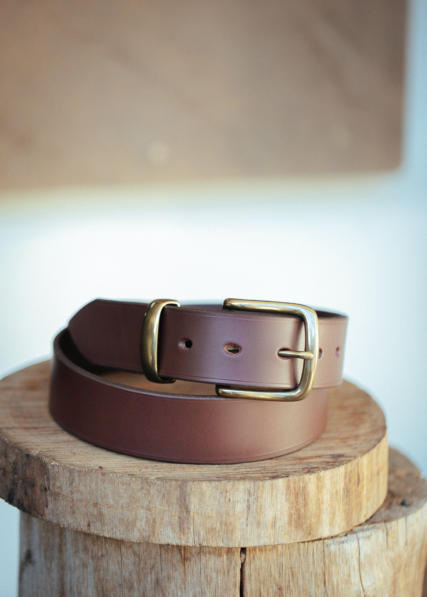 The Real McCaul Leathergoods Belts Plain 38mm Belt - Cognac Australian Made Australian Owned Solid Leather Men's Belt - Handmade in Australia - Black - Brass Buckle