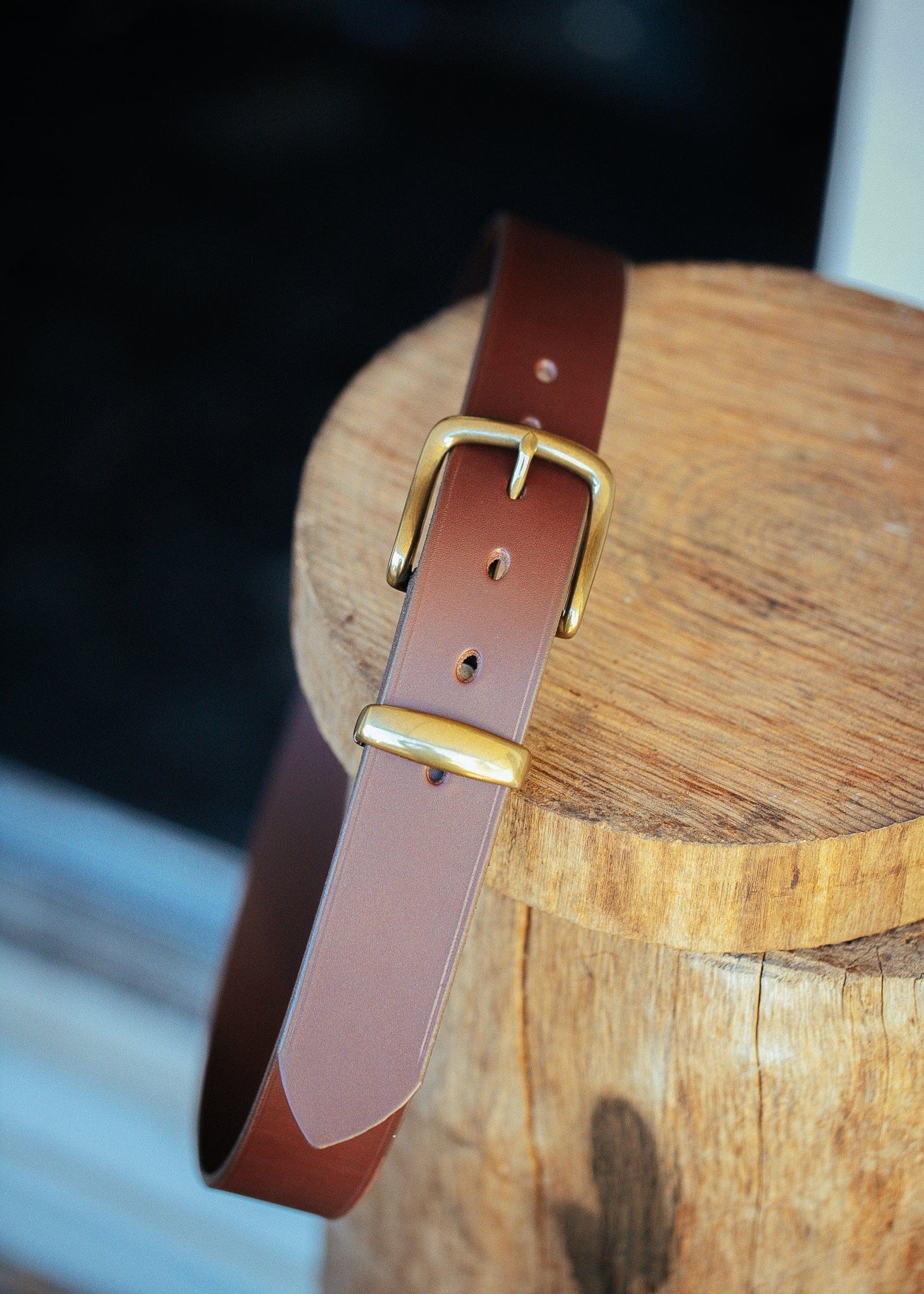 The Real McCaul Leathergoods Belts Plain 38mm Belt - Cognac Australian Made Australian Owned Solid Leather Men's Belt - Handmade in Australia - Black - Brass Buckle