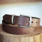 The Real McCaul Leathergoods Belts Plain 38mm Belt - Cognac Australian Made Australian Owned Solid Leather Men's Belt - Handmade in Australia - Black - Brass Buckle