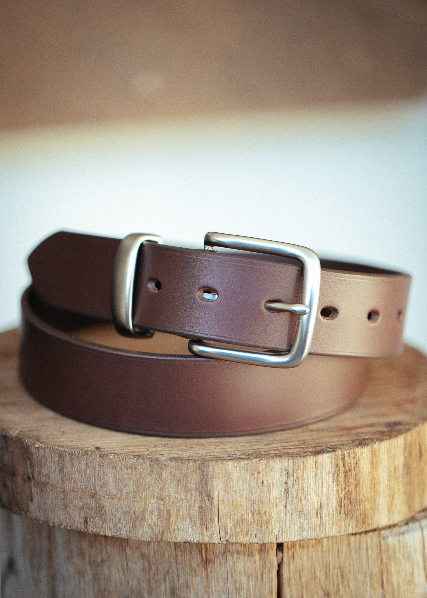 The Real McCaul Leathergoods Belts Plain 38mm Belt - Cognac Australian Made Australian Owned Solid Leather Men's Belt - Handmade in Australia - Black - Brass Buckle