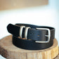 The Real McCaul Leathergoods Belts Plain 38mm Belt - Double Keeper - Black Australian Made Australian Owned Genuine Solid Cowhide Leather Belt - Handmade in Australia