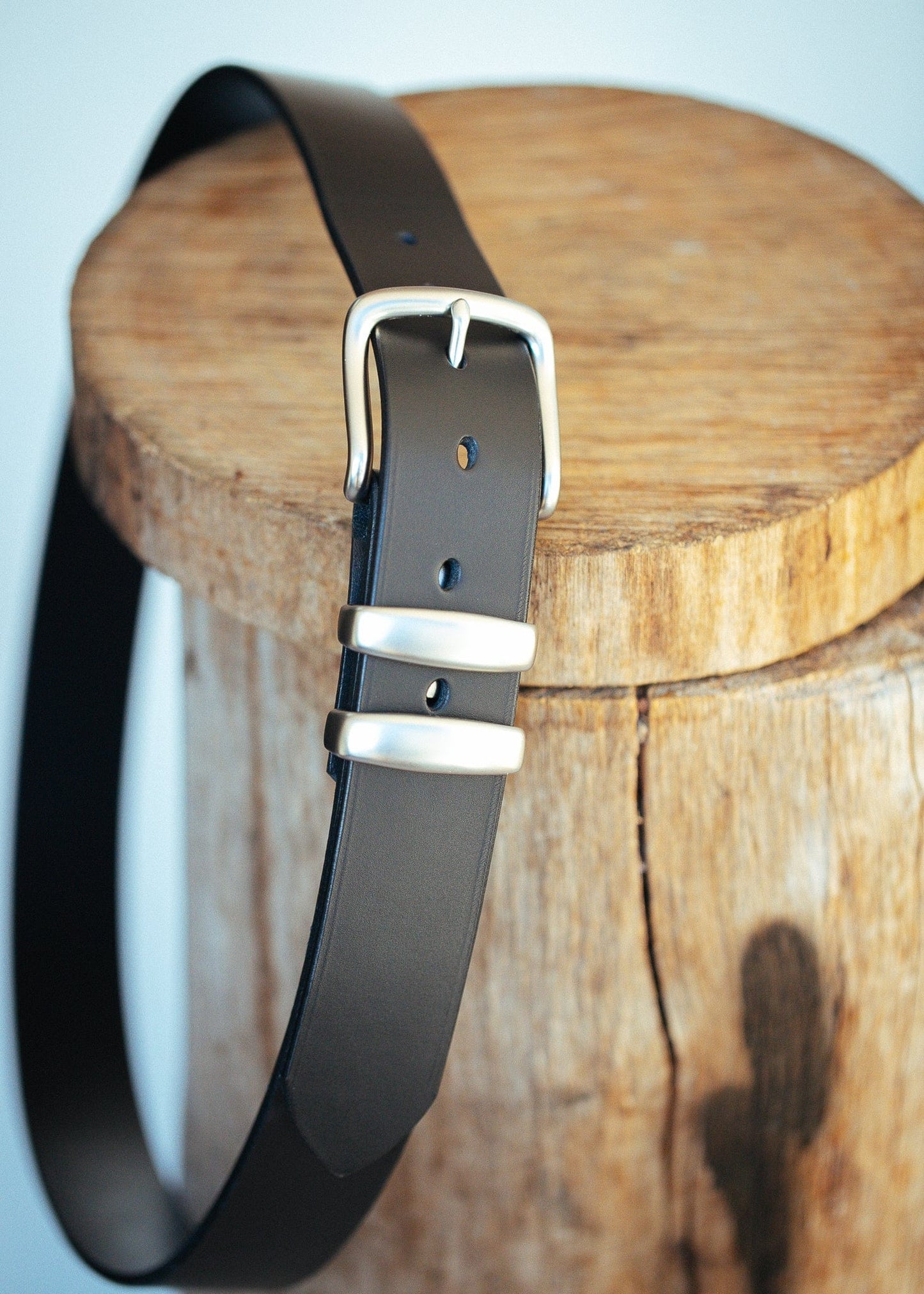 The Real McCaul Leathergoods Belts Plain 38mm Belt - Double Keeper - Black Australian Made Australian Owned Genuine Solid Cowhide Leather Belt - Handmade in Australia