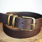 The Real McCaul Leathergoods Belts Plain 38mm Belt - Double Keeper - Dark Brown Australian Made Australian Owned Genuine Cowhide Leather Belt - Handmade in Australia