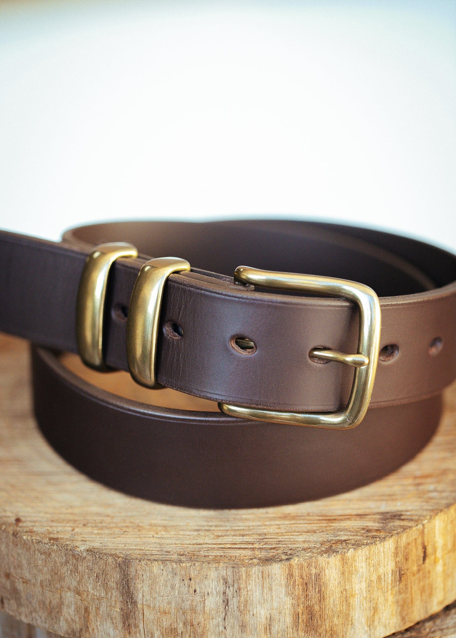 The Real McCaul Leathergoods Belts Plain 38mm Belt - Double Keeper - Dark Brown Australian Made Australian Owned Genuine Cowhide Leather Belt - Handmade in Australia