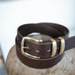 The Real McCaul Leathergoods Belts Plain 38mm Belt - Double Keeper - Dark Brown Australian Made Australian Owned Genuine Cowhide Leather Belt - Handmade in Australia