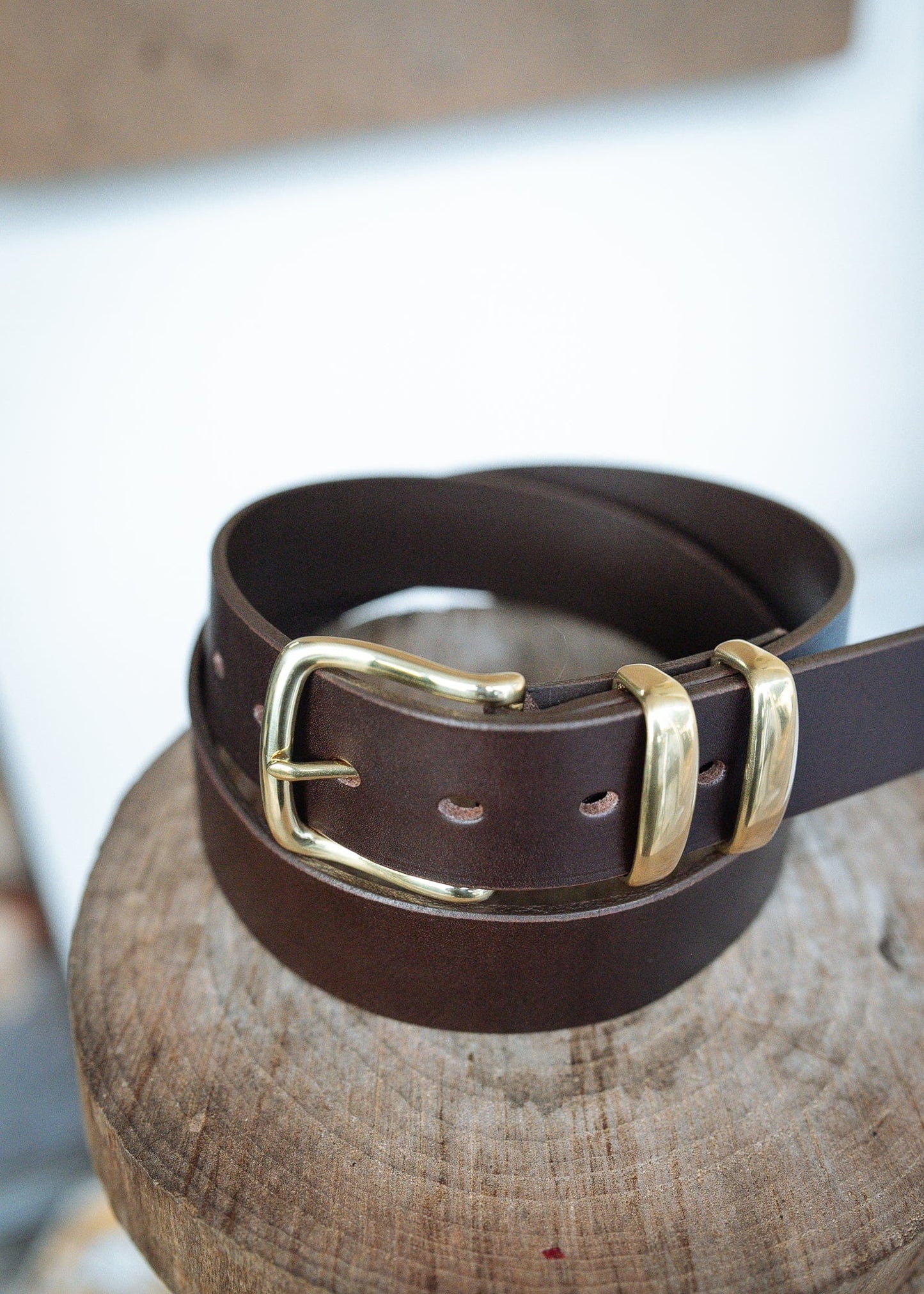 The Real McCaul Leathergoods Belts Plain 38mm Belt - Double Keeper - Dark Brown Australian Made Australian Owned Genuine Cowhide Leather Belt - Handmade in Australia