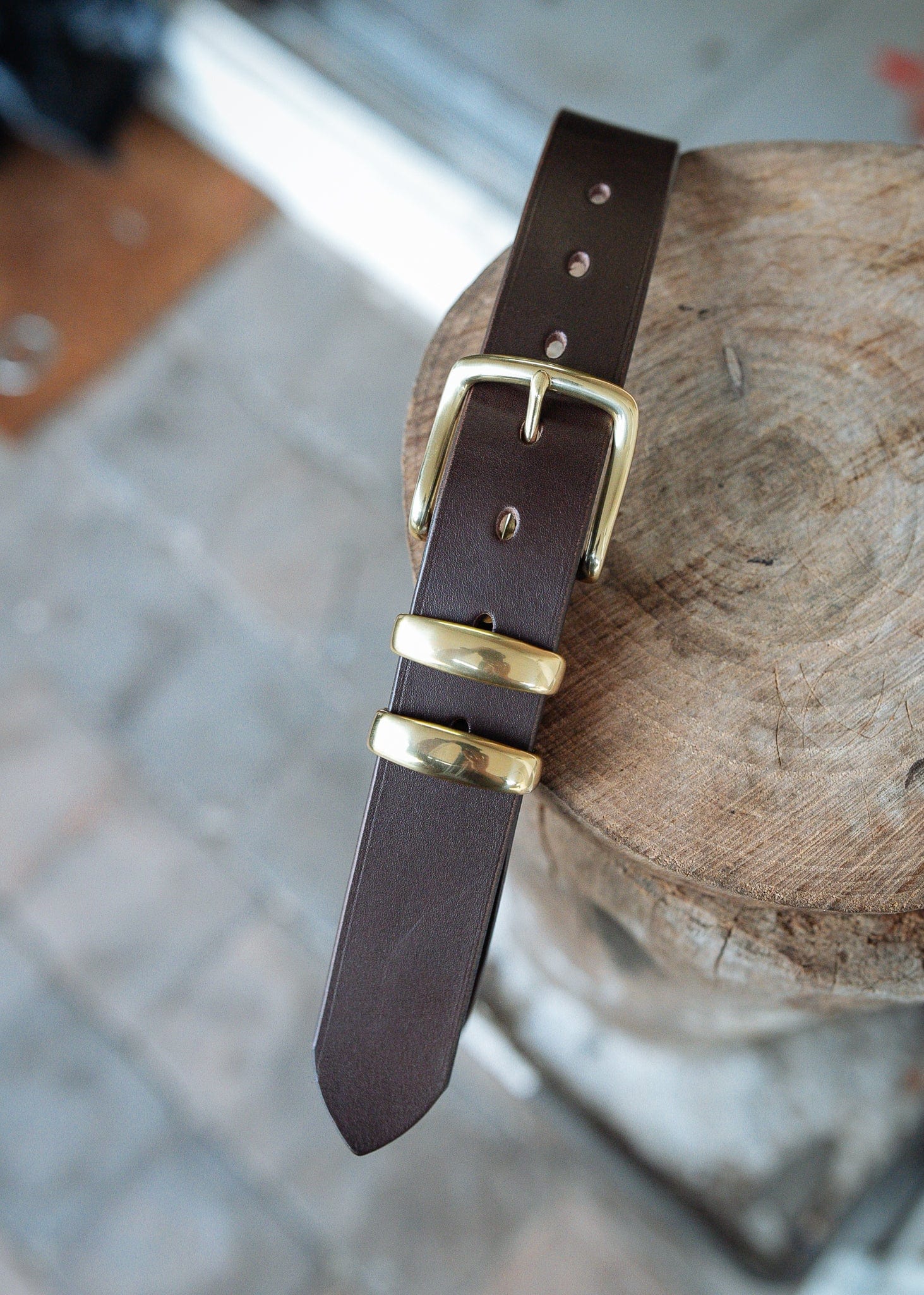 The Real McCaul Leathergoods Belts Plain 38mm Belt - Double Keeper - Dark Brown Australian Made Australian Owned Genuine Cowhide Leather Belt - Handmade in Australia