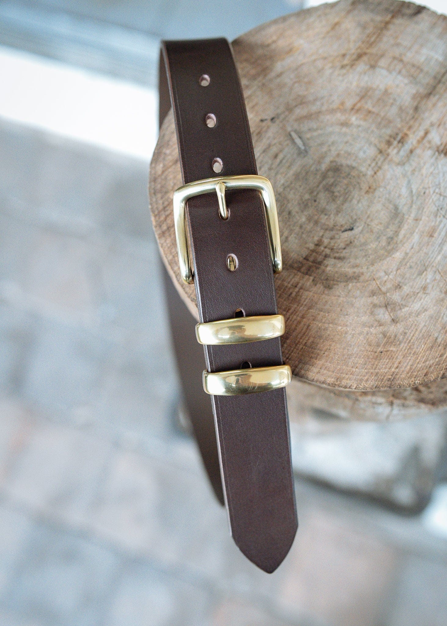 The Real McCaul Leathergoods Belts Plain 38mm Belt - Double Keeper - Dark Brown Australian Made Australian Owned Genuine Cowhide Leather Belt - Handmade in Australia