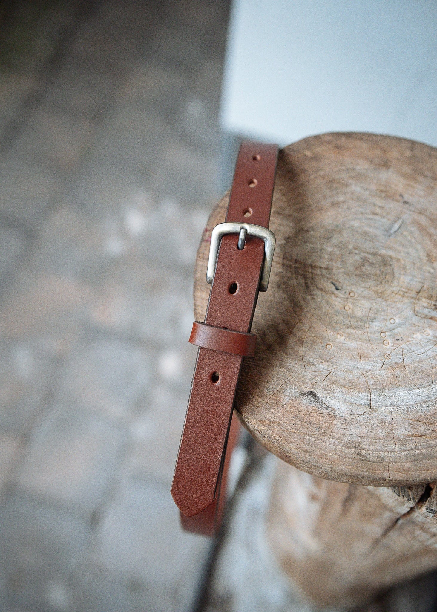 The Real McCaul Leathergoods Belts Plain Narrow 25mm Belt - Cognac Australian Made Australian Owned Australian Made 25mm Narrow Leather Belt - Tan