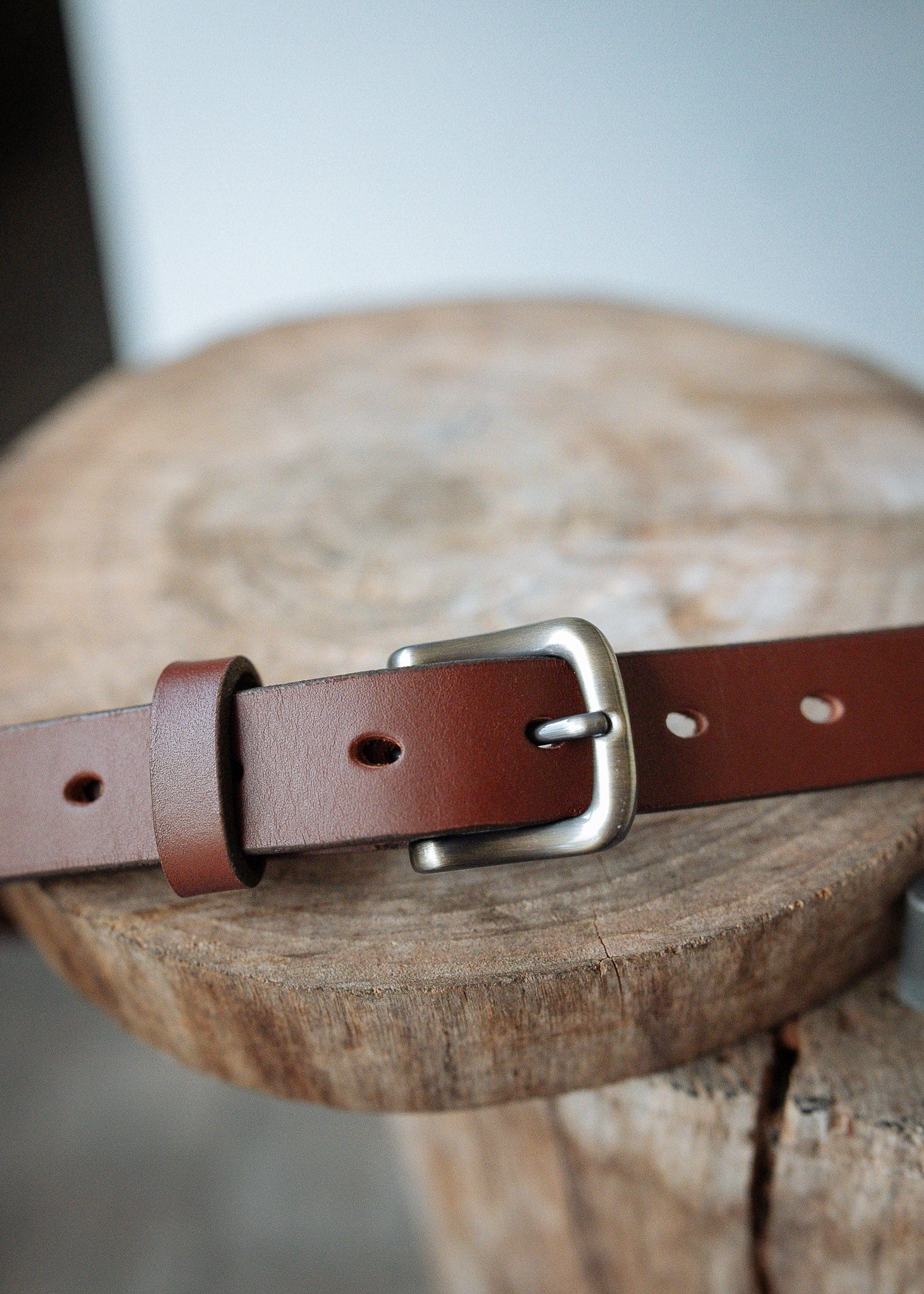 The Real McCaul Leathergoods Belts Plain Narrow 25mm Belt - Cognac Australian Made Australian Owned Australian Made 25mm Narrow Leather Belt - Tan
