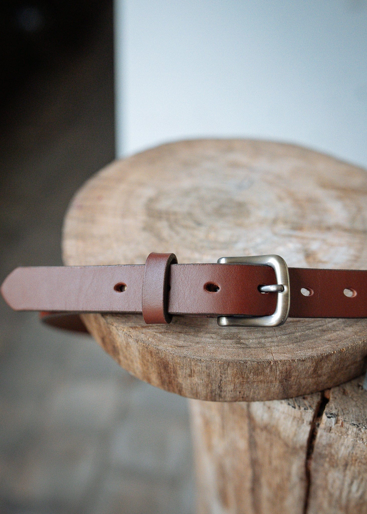 The Real McCaul Leathergoods Belts Plain Narrow 25mm Belt - Cognac Australian Made Australian Owned Australian Made 25mm Narrow Leather Belt - Tan