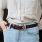 The Real McCaul Leathergoods Belts Plain Narrow 25mm Belt - Dark Brown Australian Made Australian Owned Australian Made 25mm Narrow Leather Belt - Tan