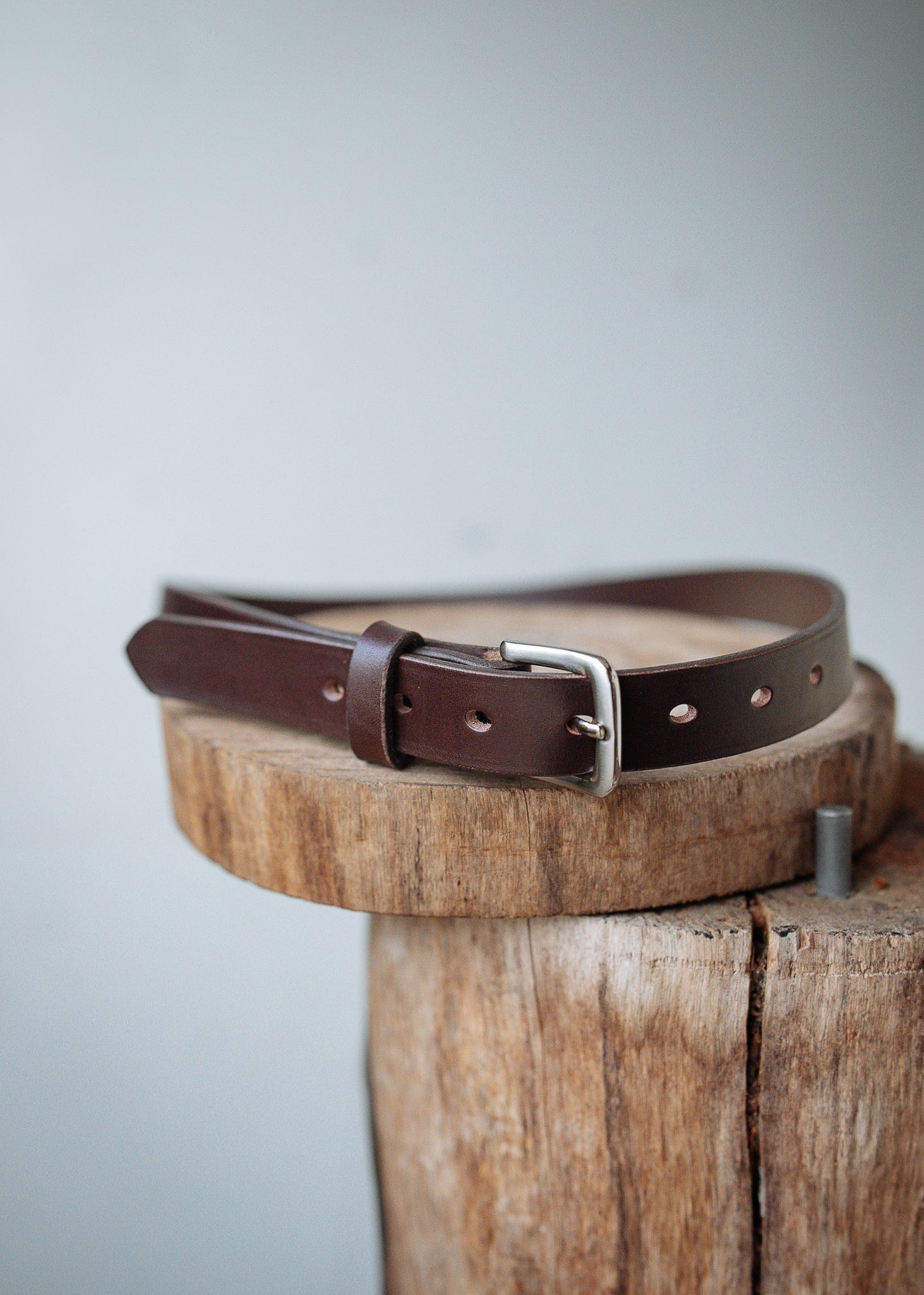 The Real McCaul Leathergoods Belts Plain Narrow 25mm Belt - Dark Brown Australian Made Australian Owned Australian Made 25mm Narrow Leather Belt - Tan