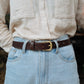 The Real McCaul Leathergoods Belts Plain Narrow 25mm Belt - Dark Brown Australian Made Australian Owned Australian Made 25mm Narrow Leather Belt - Tan