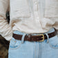 The Real McCaul Leathergoods Belts Plain Narrow 25mm Belt - Dark Brown Australian Made Australian Owned Australian Made 25mm Narrow Leather Belt - Tan
