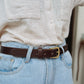 The Real McCaul Leathergoods Belts Plain Narrow 25mm Belt - Dark Brown Australian Made Australian Owned Australian Made 25mm Narrow Leather Belt - Tan