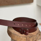 The Real McCaul Leathergoods Belts Press Stud Clip Belt 38mm - Cognac Australian Made Australian Owned Solid Leather Men's Belt - Handmade in Australia - Black - Brass Buckle