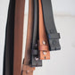 The Real McCaul Leathergoods Belts Press Stud Clip Belt 38mm - Dark Brown Australian Made Australian Owned Solid Leather Men's Belt - Handmade in Australia - Black - Brass Buckle