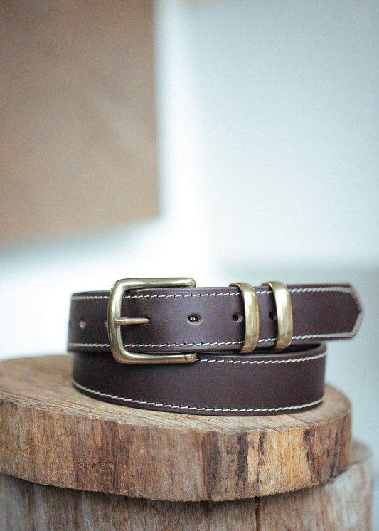 The Real McCaul Leathergoods Belts Rancher Belt 35mm - Dark Brown Australian Made Australian Owned Australian Made Solid Leather Full Grain Rancher Belt- Black