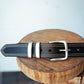 The Real McCaul Leathergoods Belts Serge Belt 38mm - Double Stitch - Black Australian Made Australian Owned Australian Made Solid Leather Full Grain Rancher Belt- Black
