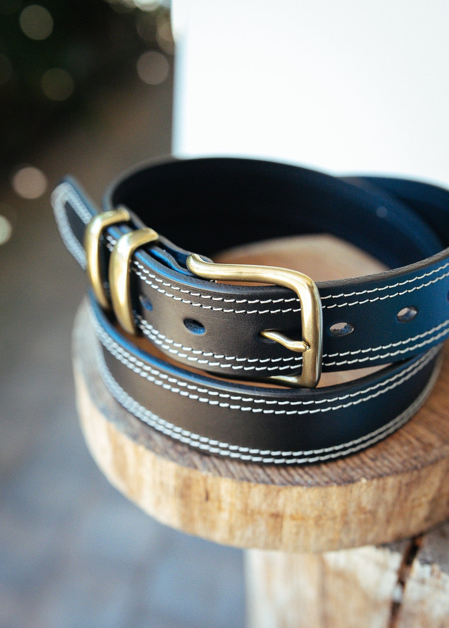 The Real McCaul Leathergoods Belts Serge Belt 38mm - Double Stitch - Black Australian Made Australian Owned Australian Made Solid Leather Full Grain Rancher Belt- Black
