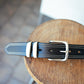 The Real McCaul Leathergoods Belts Serge Belt 38mm - Double Stitch - Black Australian Made Australian Owned Australian Made Solid Leather Full Grain Rancher Belt- Black