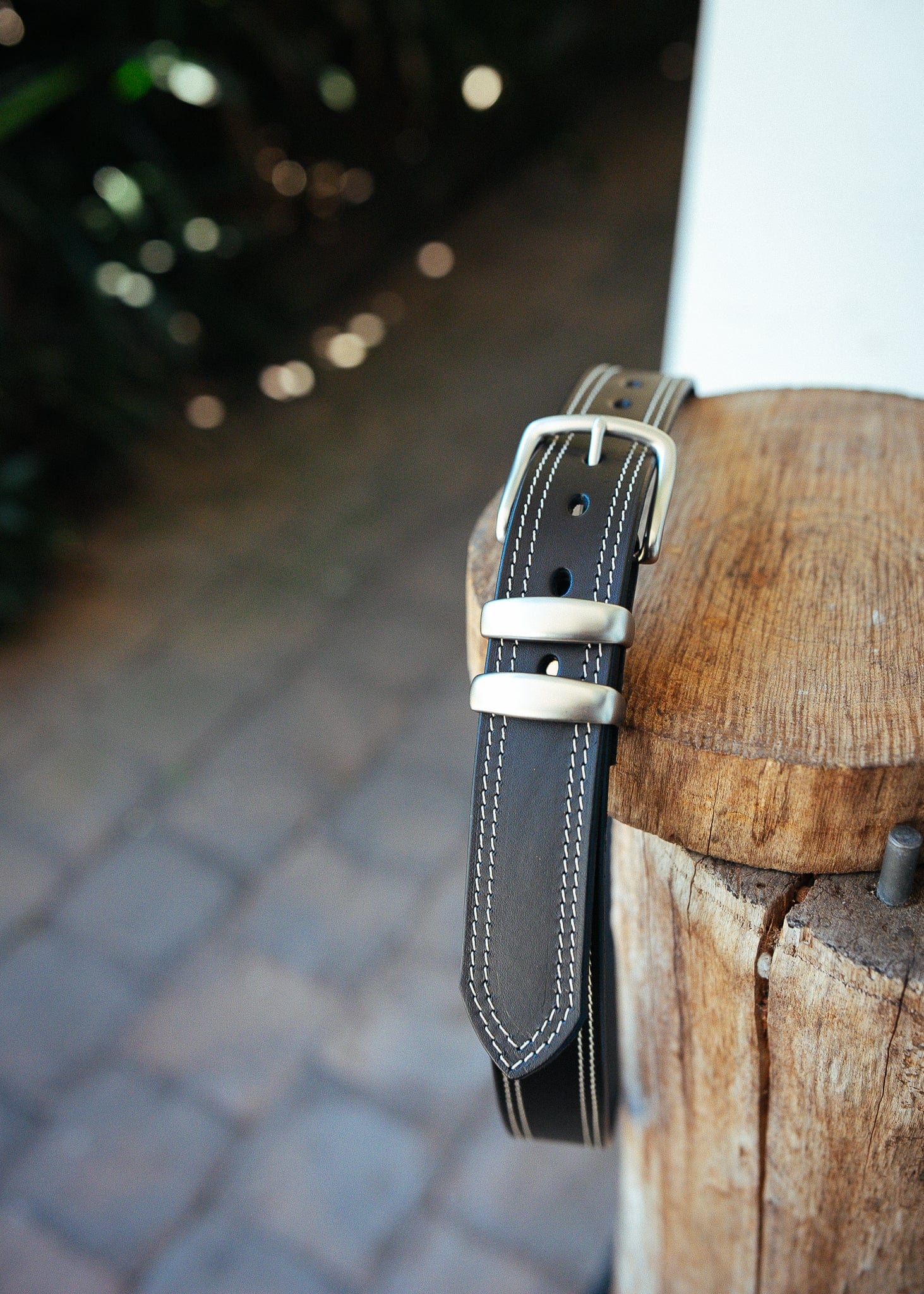 The Real McCaul Leathergoods Belts Serge Belt 38mm - Double Stitch - Black Australian Made Australian Owned Australian Made Solid Leather Full Grain Rancher Belt- Black