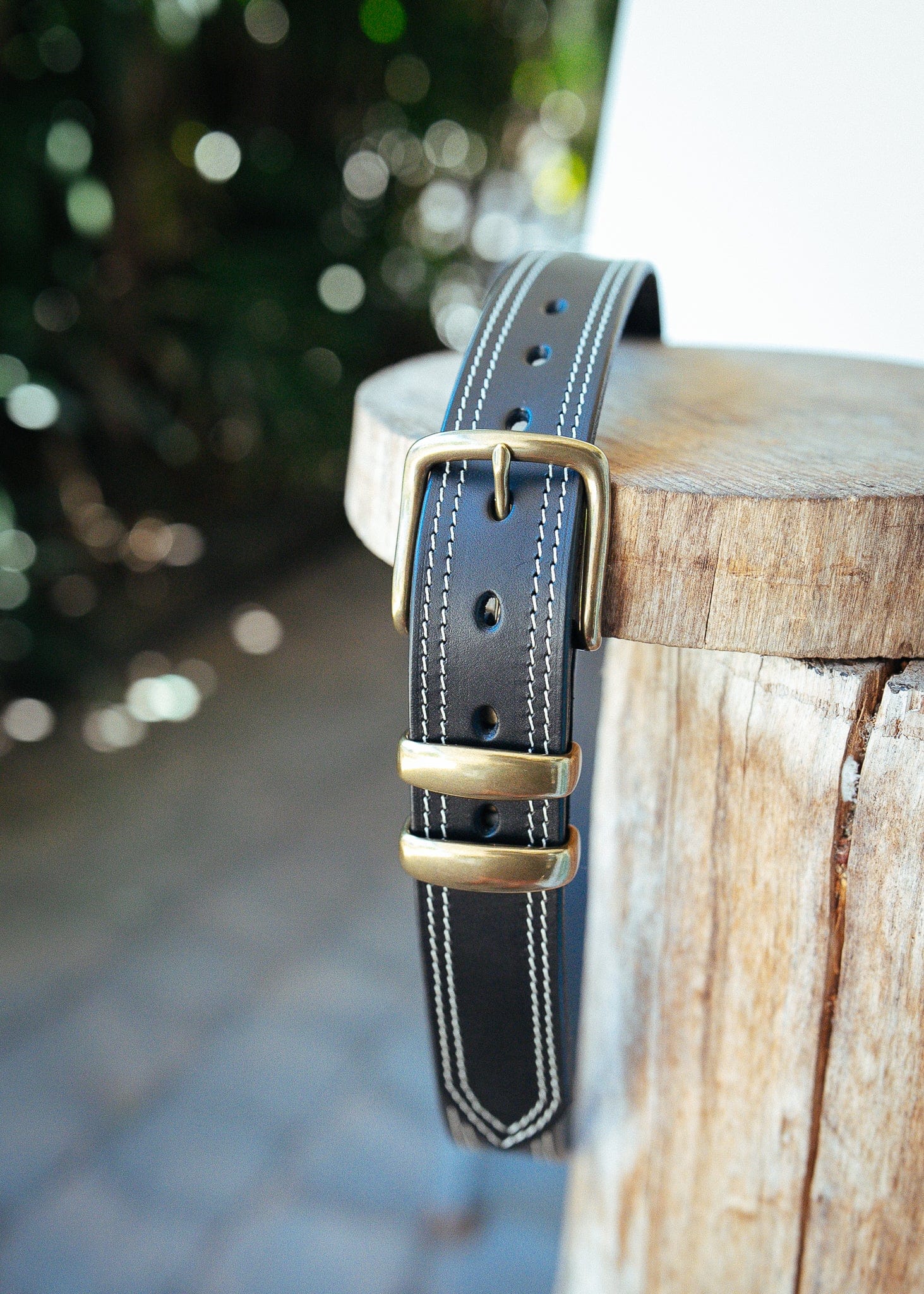 The Real McCaul Leathergoods Belts Serge Belt 38mm - Double Stitch - Black Australian Made Australian Owned Australian Made Solid Leather Full Grain Rancher Belt- Black