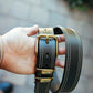 The Real McCaul Leathergoods Belts Serge Belt 38mm - Double Stitch - Black Australian Made Australian Owned Australian Made Solid Leather Full Grain Rancher Belt- Black
