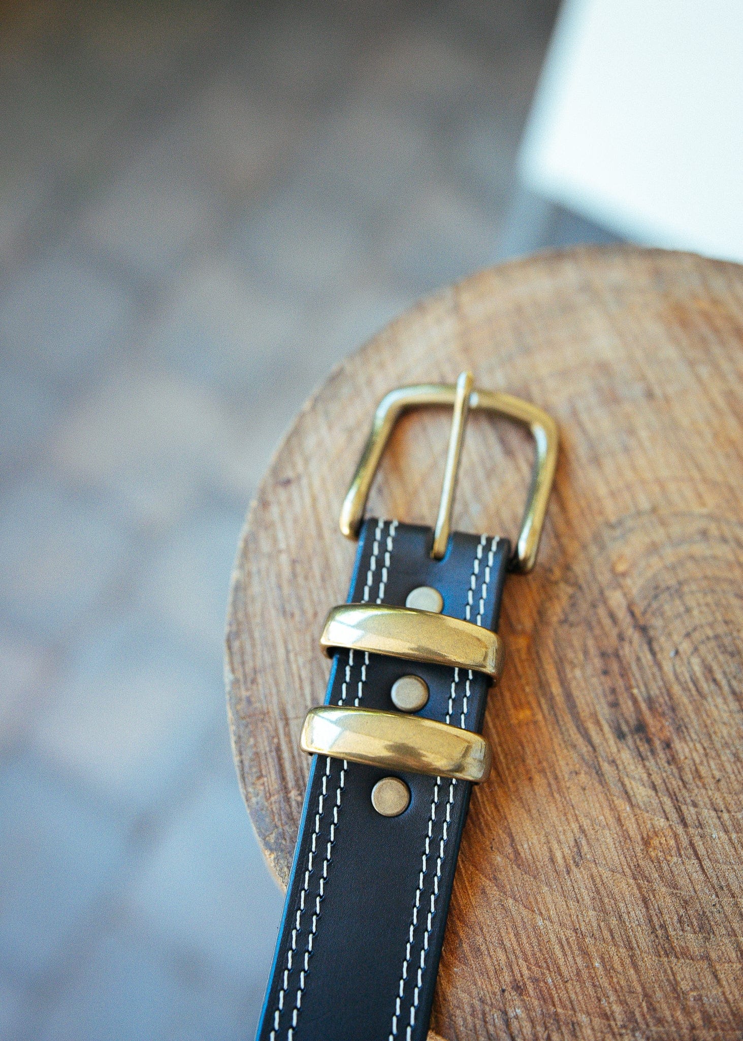The Real McCaul Leathergoods Belts Serge Belt 38mm - Double Stitch - Black Australian Made Australian Owned Australian Made Solid Leather Full Grain Rancher Belt- Black