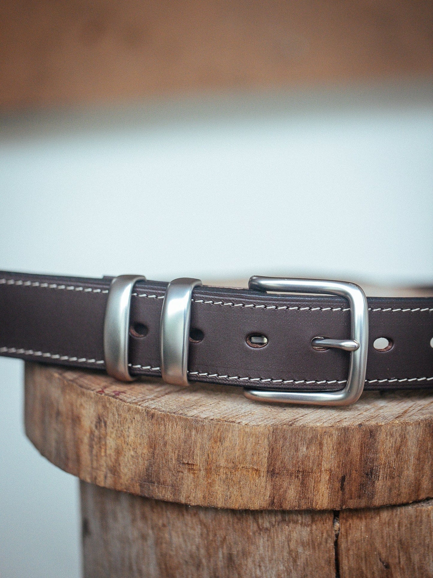 The Real McCaul Leathergoods Belts Silver / 28" (71cm) Rancher Belt 38mm - Dark Brown Australian Made Australian Owned Australian Made Solid Leather Full Grain Rancher Belt- Black