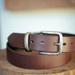 The Real McCaul Leathergoods Belts Silver / 30” (77cm) Plain 38mm Belt - Cognac Australian Made Australian Owned Solid Leather Men's Belt - Handmade in Australia - Black - Brass Buckle